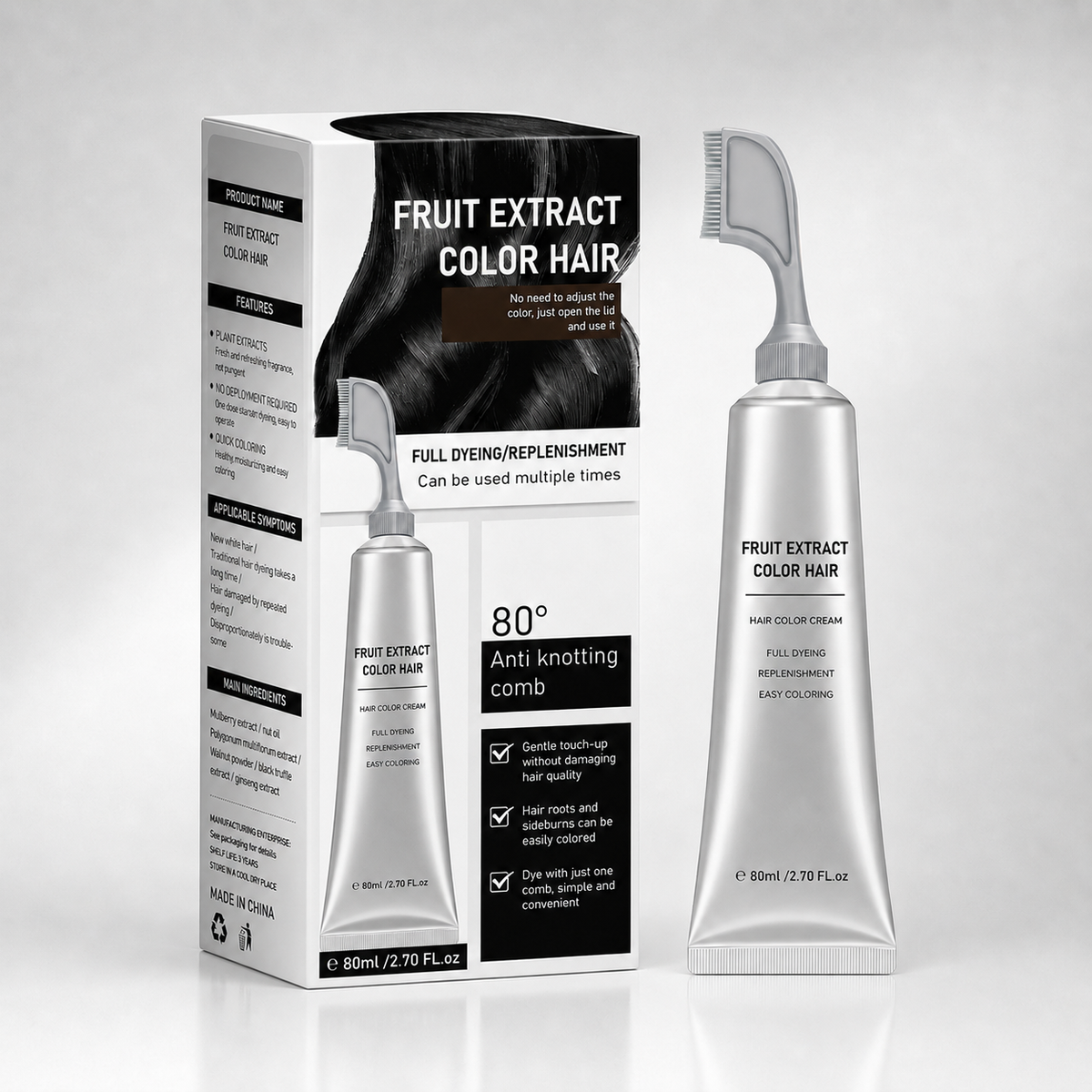 Plant-Based Comb Hair Dye - Natural Hair Dye Solution