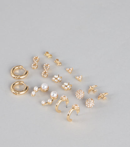 Style It Up Stud And Hoop Earrings Set