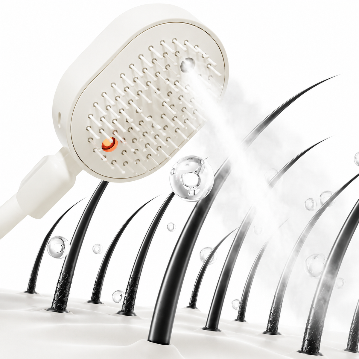 3-in-1 Mist Hair Brush – Smooth Frizz, Knots & Dry-Looking Hair Fast