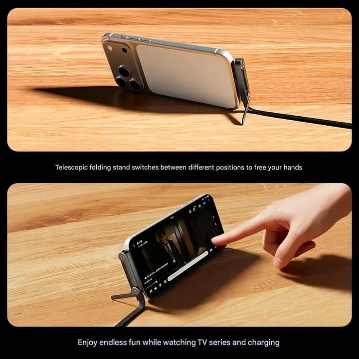 2-in-1 Cable 240W Fast Charging with Phone Stand