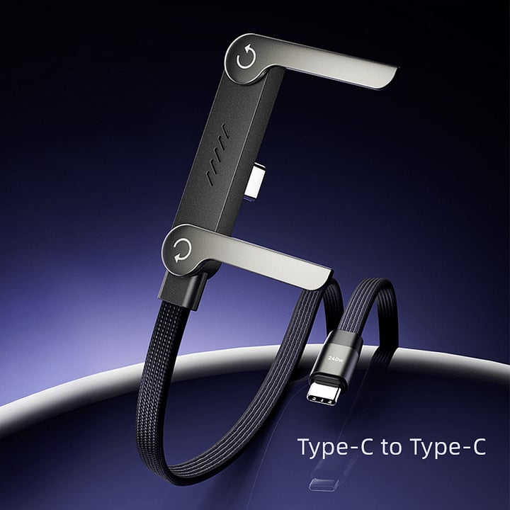 2-in-1 Cable 240W Fast Charging with Phone Stand