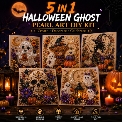🔥Last Day 48% OFF – 👻 Halloween Pearl Art DIY Kit – Turn Tiny Pearls into Spooky-Cute Magic