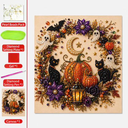 🔥Last Day 48% OFF – 👻 Halloween Pearl Art DIY Kit – Turn Tiny Pearls into Spooky-Cute Magic