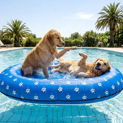 🐶 Large Blue Bone Inflatable Dog Pool Float