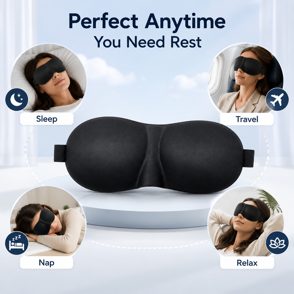 3D Contoured Blackout Sleep Mask