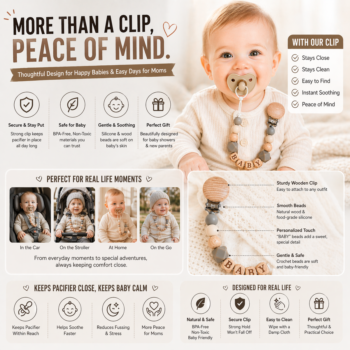 Pacifier Clip for Calm Babies