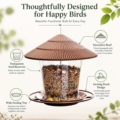 Bring Life, Color & Song to Your Backyard - the Pagoda Hanging Bird Feeder