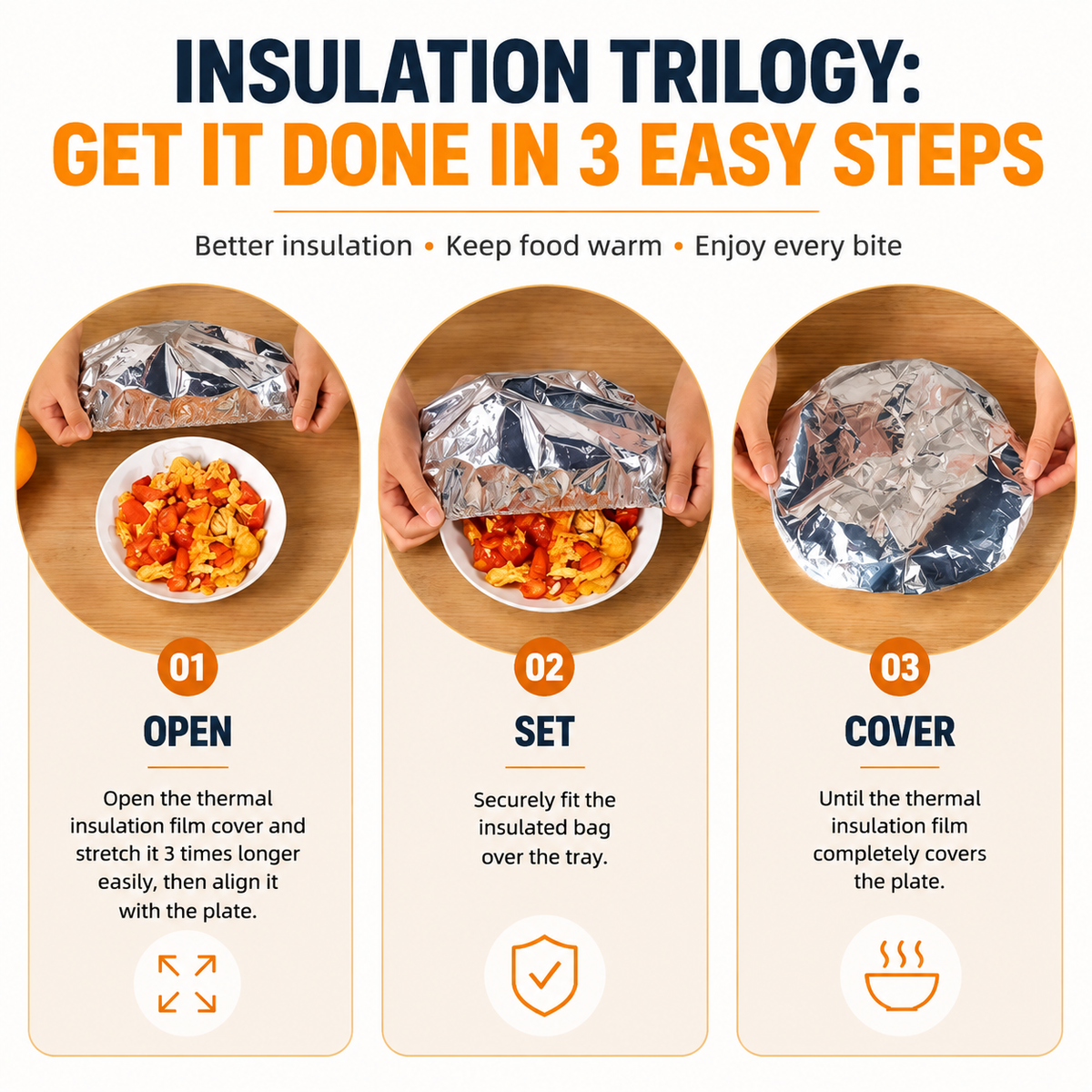 Premium Insulated Foil Food Cover: Keep Meals Hot & Fresh